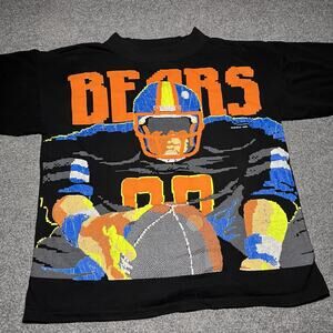 Vintage Chicago Bears Caribe T Shirt Large Rare Neon NFL USA Football 1989 80’s